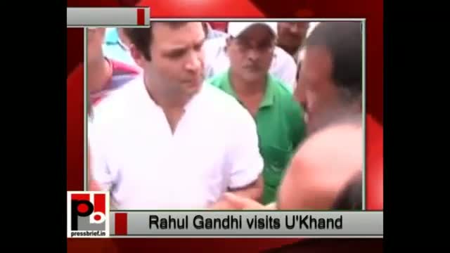 Watch Rahul Gandhi visits flood-hit Uttarakhand; meets survivors Video