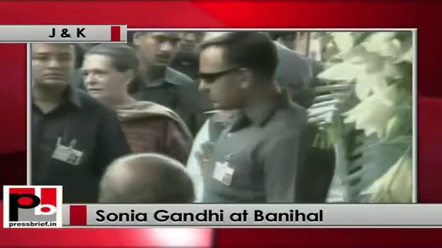 Watch Sonia Gandhi, PM flag off the first train through Banihal-Quazigund railway line Video