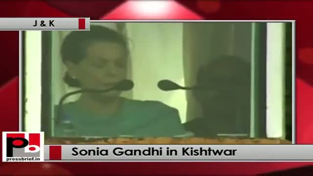 Watch Sonia Gandhi at Kishtwar (J&K) praises earlier Congress Govt's achievements Video