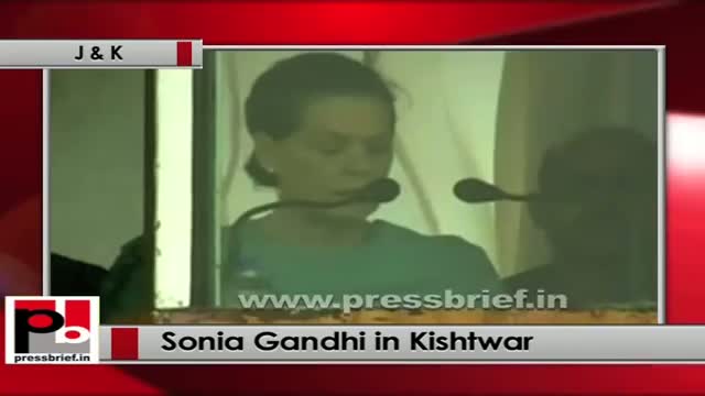 Watch Sonia Gandhi at Kishtwar (J&K): UPA Govt gave priority for rural development Video