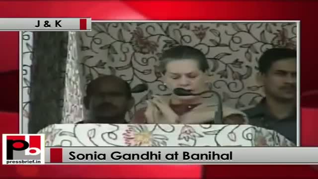Watch Sonia Gandhi at Banihal (J&K): New rail line will help development in Kashmir Video