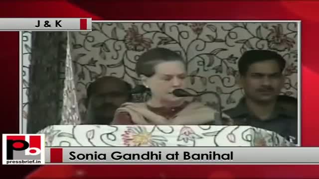 Watch Sonia Gandhi at Banihal (J&K): People of Kashmir are fed up with violence Video