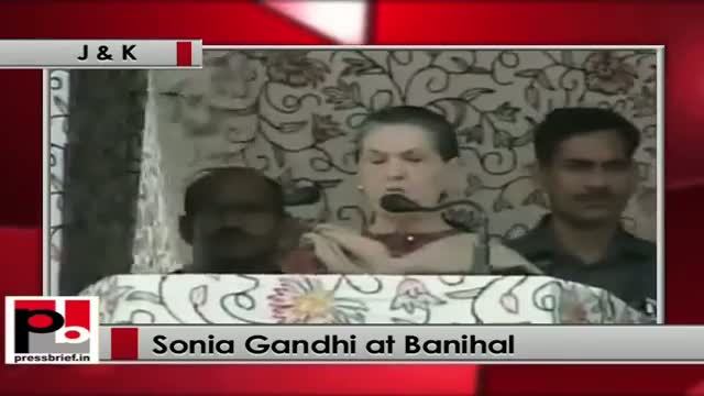 Watch Sonia Gandhi at Banihal (J&K) assures full support for Kashmir's development Video
