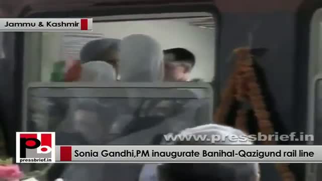 Watch Sonia Gandhi, PM flag-off Banihar-Quazigund rail line in Kashmir Video