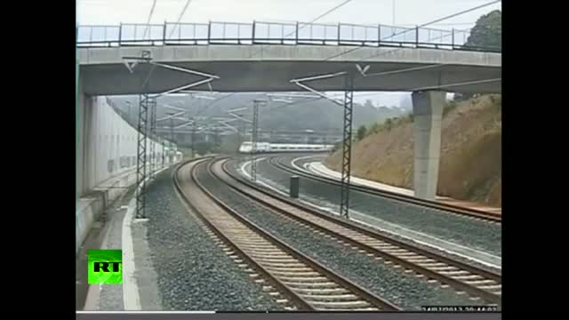 Watch Shocking CCTV footage of Spain train crash. Video