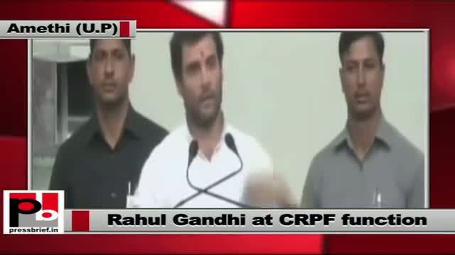 Watch Rahul Gandhi at CRPF Function in Amethi stresses for the need of inclusive growth Video