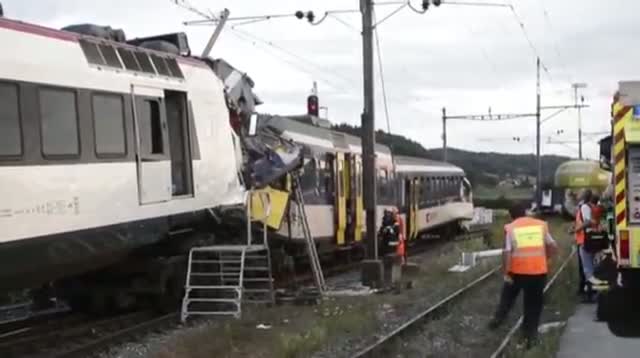 Watch Dozens Injured in Swiss Train Crash Video