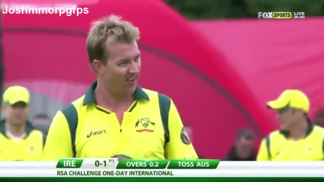 Watch Brett Lee, AMAZING FIRST 3 BALLS V IRELAND 2012, 2 BOWLED!! Video
