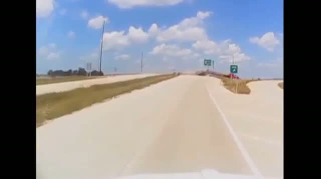 Watch Fiery Crash After Truck 'Ramps' Off Highway Video