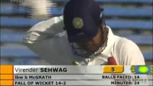 Watch Glenn McGrath vs Virender Sehwag 4 times violation of Sehwag's manhood Video