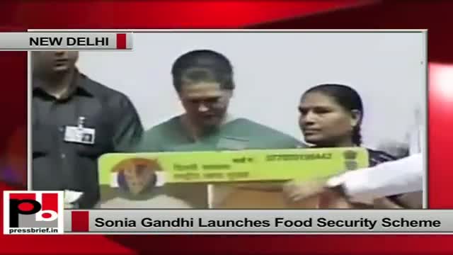 Watch Sonia Gandhi distributes food security ration cards to beneficiaries in Delhi Video