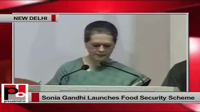 Watch Food Security scheme launch: Sonia Gandhi recalls Rajiv Gandhi's contributions Video