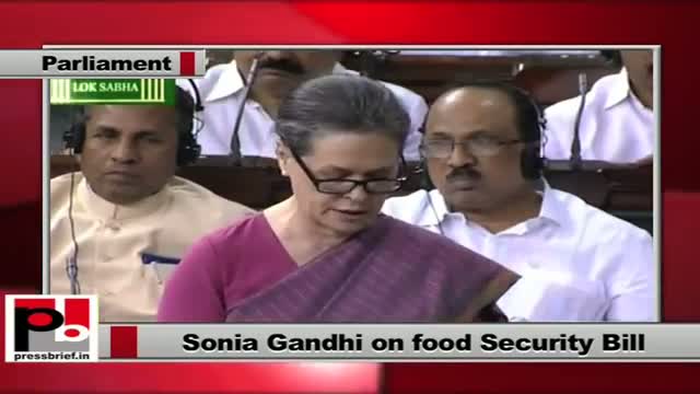 Watch Sonia Gandhi talks on Food Security Bill in Lok Sabha Video