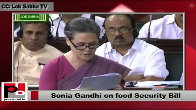 Watch Sonia Gandhi takes part in the debate in Lok Sabha on Food Security Bill Video