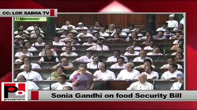 Watch Sonia Gandhi in Lok Sabha appeals to all to pass the historic Food Security Bill Video