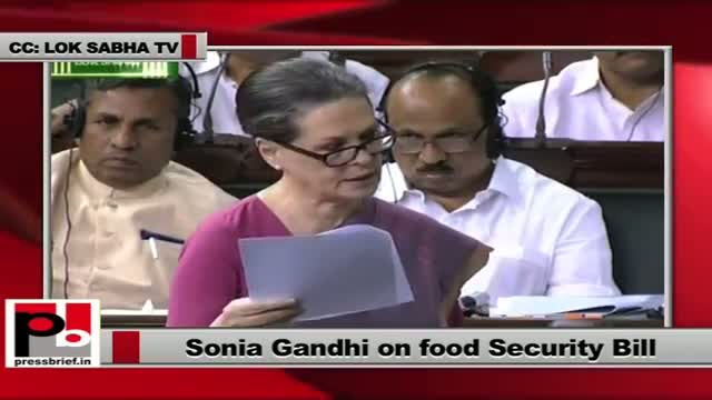 Watch Sonia Gandhi supports the historic Food Security Bill in Lok Sabha Video