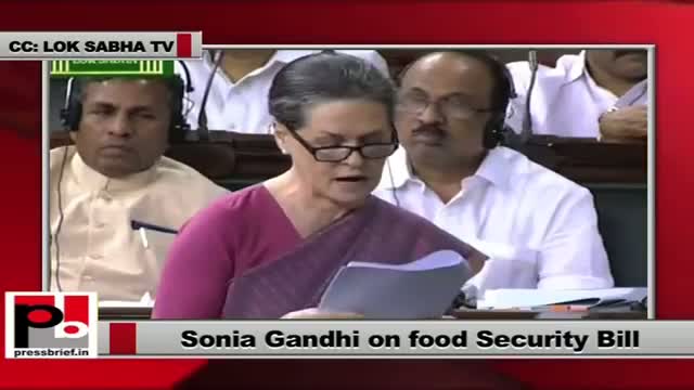 Watch Sonia Gandhi calls Food Bill historic, says Congress is keeping its promise Video