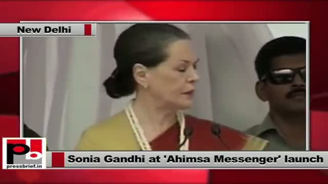 Watch Sonia Gandhi recalls Rajiv Gandhi at the launch of Ahimsa Messenger in New Delhi Video