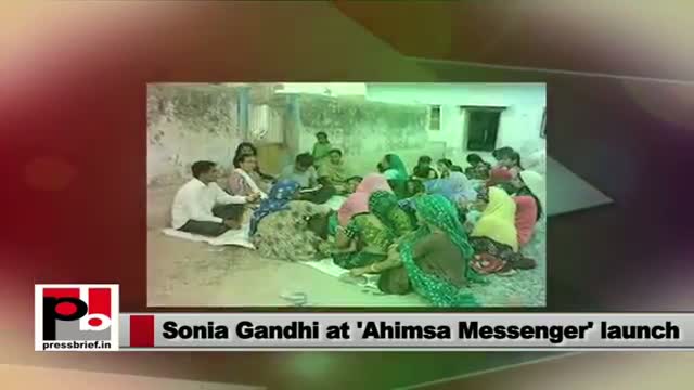 Watch Sonia Gandhi launches Ahimsa Messenger programme aims at curbing violence against women Video