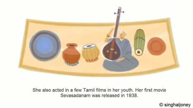 Watch Google marks M S Subbulakshmi's 97th birthday with a doodle Video