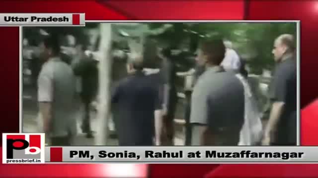 Watch PM, Sonia Gandhi, Rahul Gandhi at Muzaffarnagar to take stock of the riot-situation Video