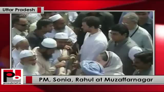 Watch PM, Sonia Gandhi, Rahul Gandhi visit Taawli in violence-hit Muzaffarnagar (UP) Video