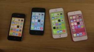 Watch iPhone 5 iOS 7 vs. iPhone 4S iOS 7 vs. iPhone 4 iOS 7 vs. iPod Touch 5 iOS 7 - Which Is Faster? Video