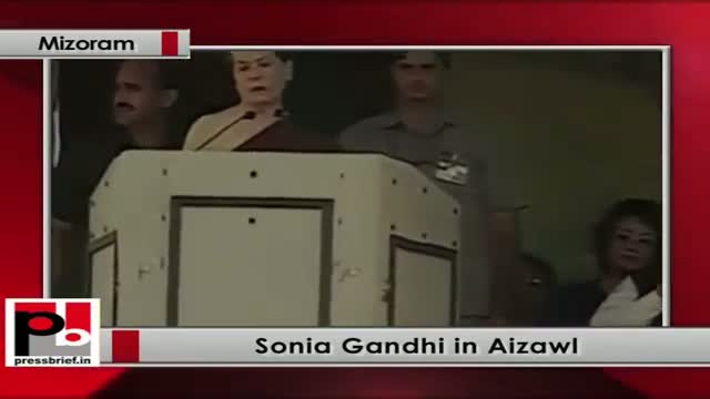 Watch Sonia Gandhi in Aiizawl (Mizoram) addresses a public meeting Video