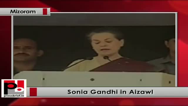 Watch Sonia Gandhi in Mizoram talks about Congress' NLUP programme Video