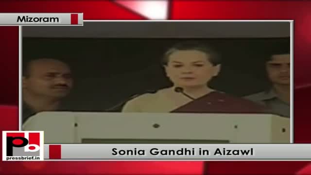 Watch Sonia Gandhi in Mizoram: "Your concerns will be our priorities; your voices will be our guide" Video