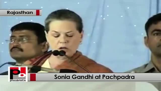 Watch Sonia Gandhi in Rajasthan: Congress policies are aimed at empowering the weaker section Video