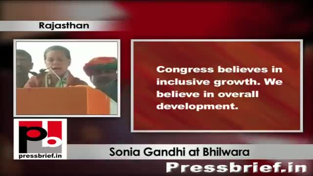 Watch Sonia Gandhi in Bhilwara talks about Food Security law; slams opposition Video