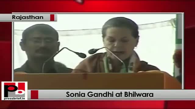 Watch Sonia Gandhi in Bhilwara slams opposition; says they mislead people Video