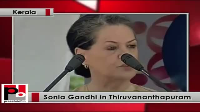 Watch Sonia Gandhi in Kerala enlists UPA govt's flagship policies Video