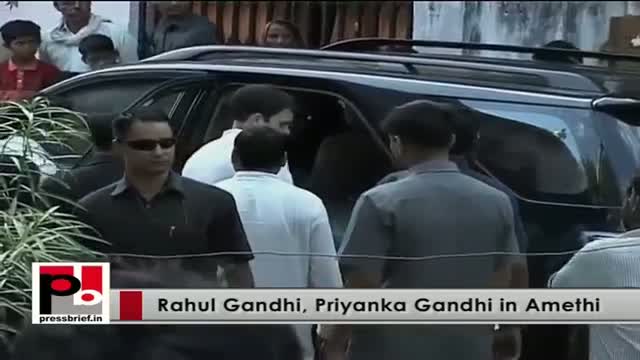 Watch Priyanka Gandhi, Rahul Gandhi in Amethi to boost the Congress workers Video