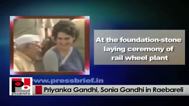 Watch Priyanka Gandhi in Raebareli at the foundation-stone ceremony of rail wheel plant at Lalganj Video