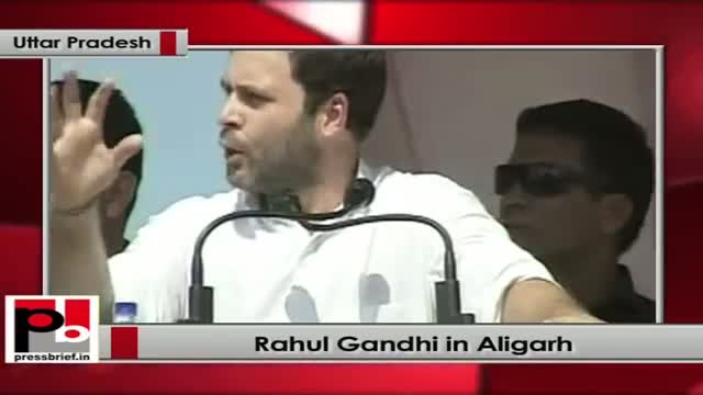 Watch Rahul Gandhi in Aligarh addresses mega Congress Rally Video