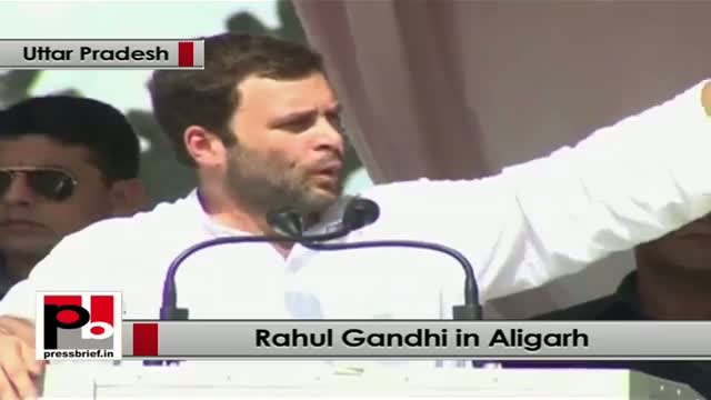 Watch Rahul Gandhi in Aligarh: Congress fulfilled its promises and brought Land Acquisition Bill Video