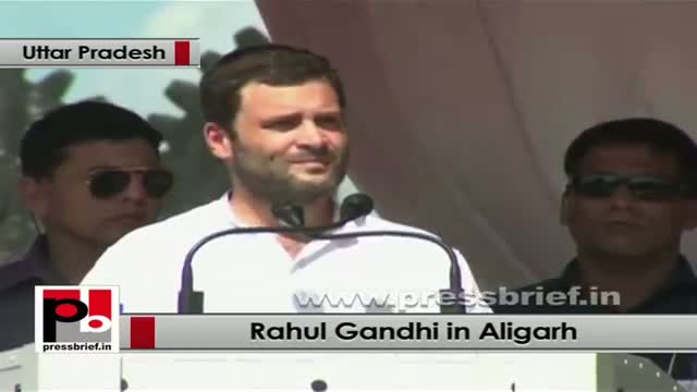 Watch Rahul Gandhi in Aligarh talks about Land Acquisition Bill Video
