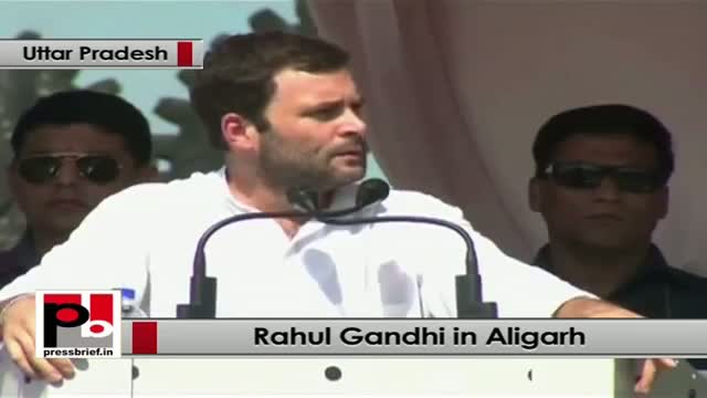 Watch Rahul Gandhi in Aligarh exhorts the people to fight for their right Video