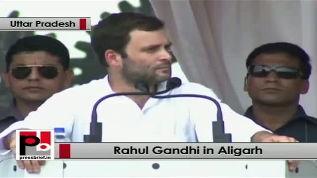 Watch Rahul Gandhi in Aligarh: Only Congress party fights for people's rights Video