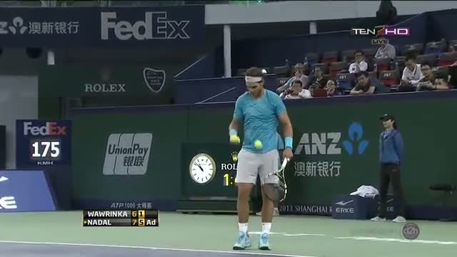 Watch Rafael Nadal vs Wawrinka Match Point Highlhgts Quarterfinals Shanghai Masters 2013 Video
