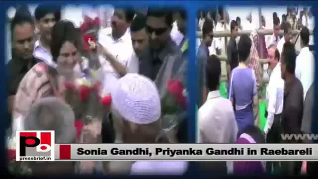 Watch Sonia Gandhi, Priyanka Gandhi in Raebareli to launch development projects Video