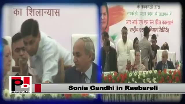 Watch Sonia Gandhi in Raebareli; launches various projects Video