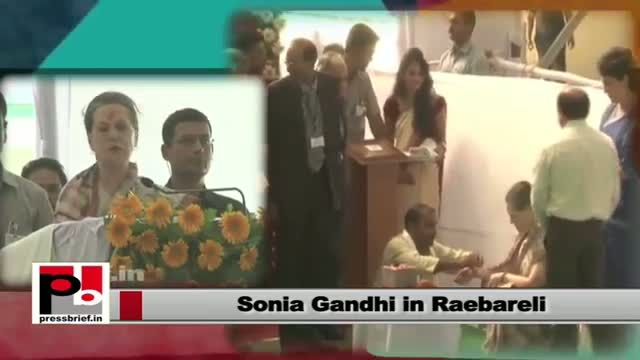 Watch Sonia Gandhi in Raebareli with Priyanka Gandhi; gifts more projects Video