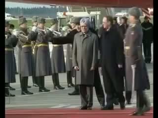 Watch PM receives the Guard of Honour on his arrival at the Vnukovo-2 Airport, Moscow Video
