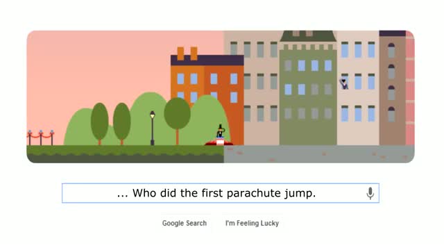 Watch Andre-Jacques Garnerin, the first parachute jump - Google Doodle [HQ] Video