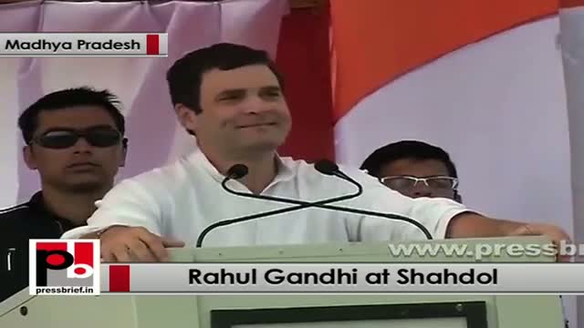 Watch Rahul Gandhi at Shahdol (MP) speaking at a huge Congress rally Video