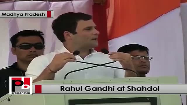 Watch Rahul Gandhi at Shahdol (MP): When there is hunger, there can be no development Video