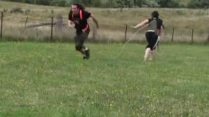 Watch Running Away While Tethered Stunt Video